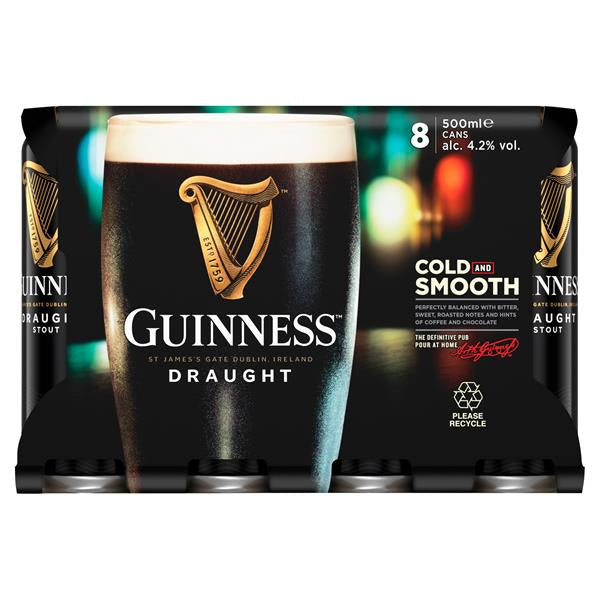 Guinness Draught 500ml Can 8pk