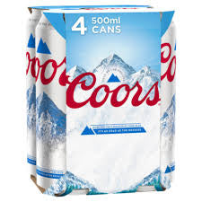 Coors 500ml Can 4pk