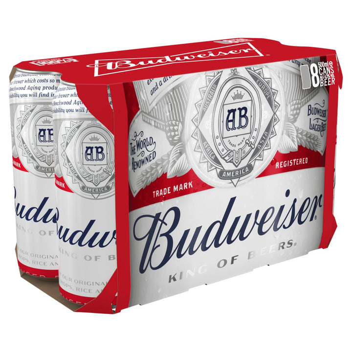 Budweiser 500ml Can 8pk